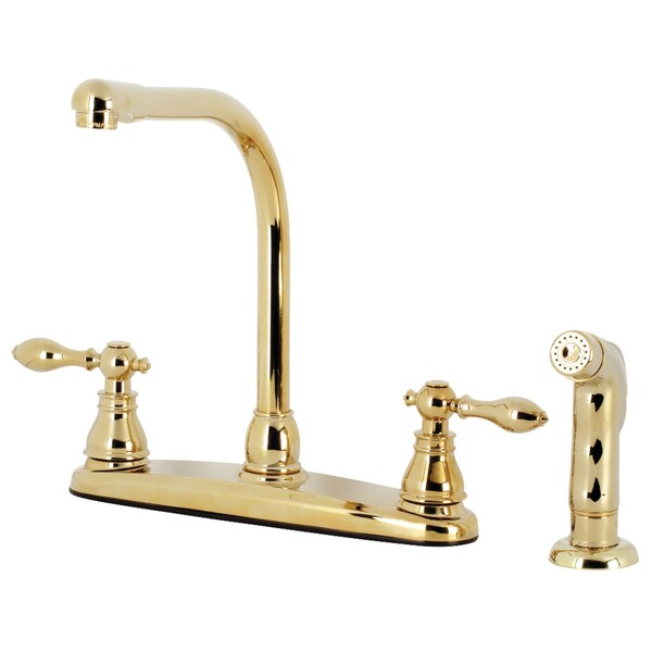 Kingston Brass American Classic Centerset Kitchen Faucet W/Side Sprayer, Brass KB712ACLSP - main